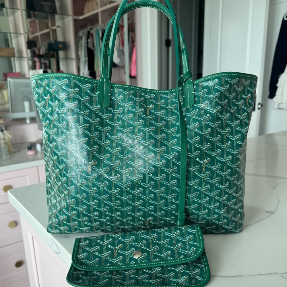 Green Goyard PM Saint Louis Tote